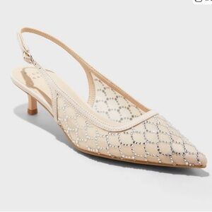 A New Day | Gigi Embellished Slingback Kitten Heels